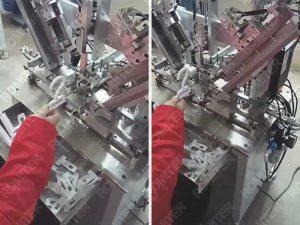 Semi-Automatic Pants Hanger Peg and Metal Clip Assembling Machine